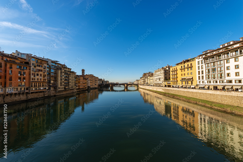 Arno River and Santa Trinita Bridge - Florence Italy