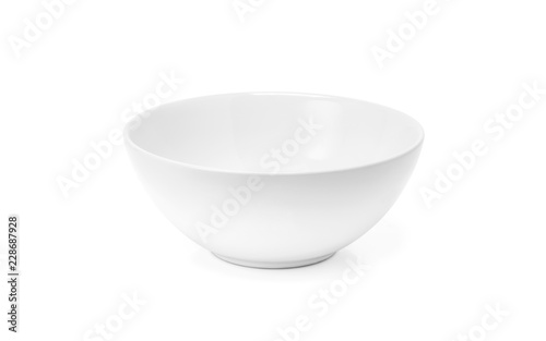 white ceramic bowl or deep dish isolated on white background