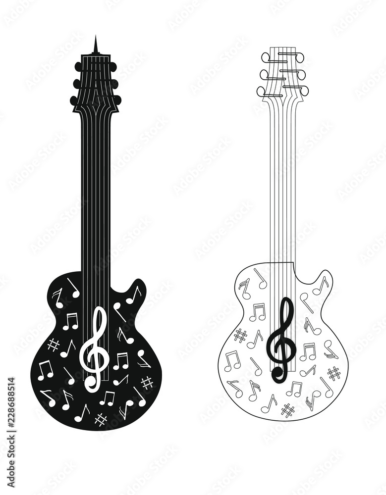 Naklejka premium illustration of a guitar
