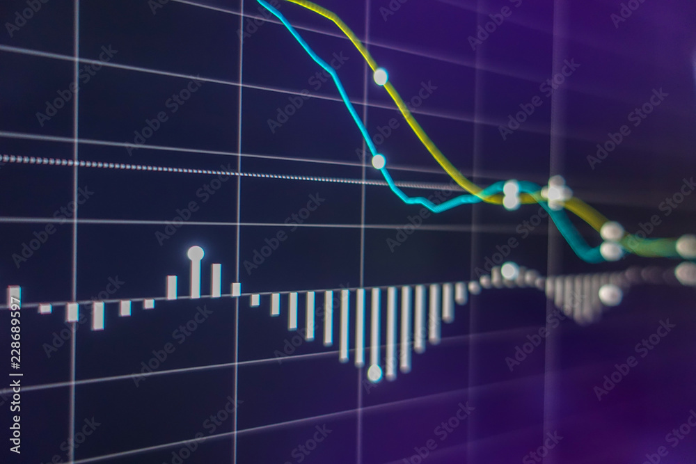 Stock exchange market graph. Finance, exconomic, business concept.