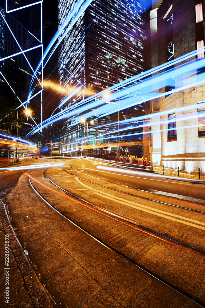 abstract lighting tail in night cityscape abstract lighting tail in night cityscape