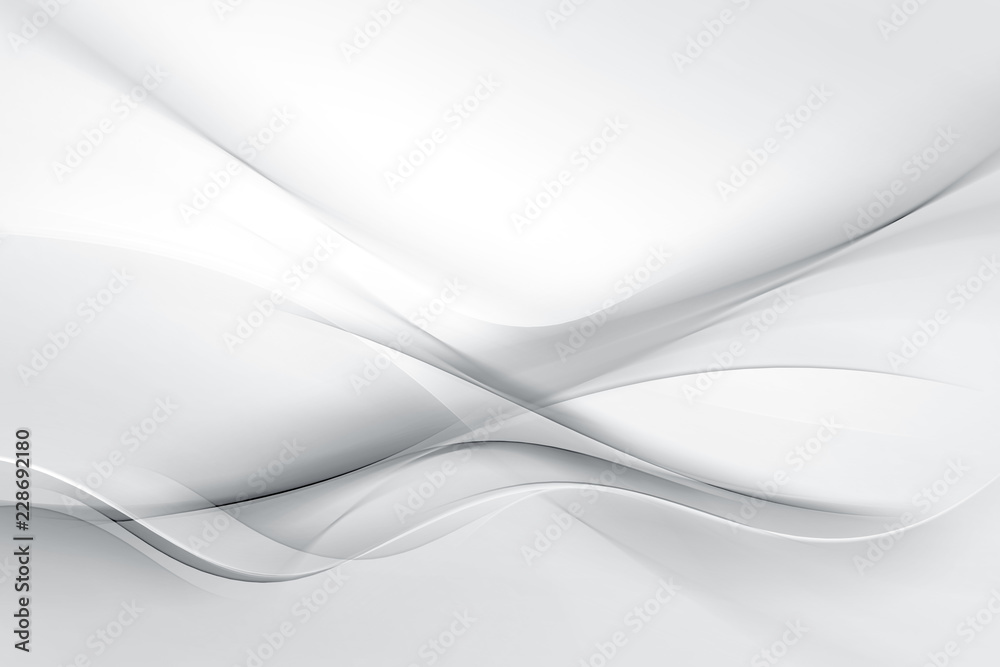 Abstract White Wave Design Background - obrazy, fototapety, plakaty 
