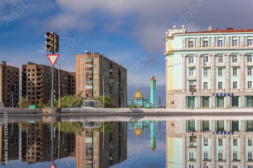 Puddle City Reflection  Norilsk