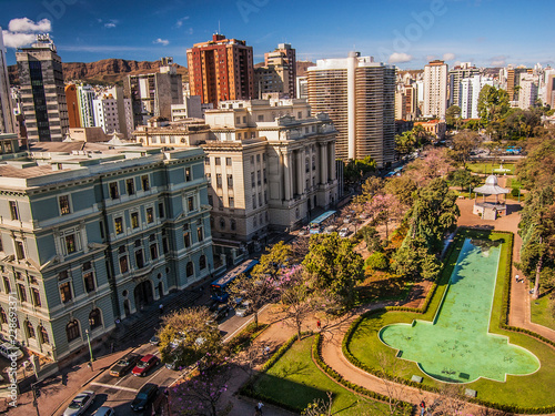 Aerial view of Belo Horizonte Brazil. Liberty Square.