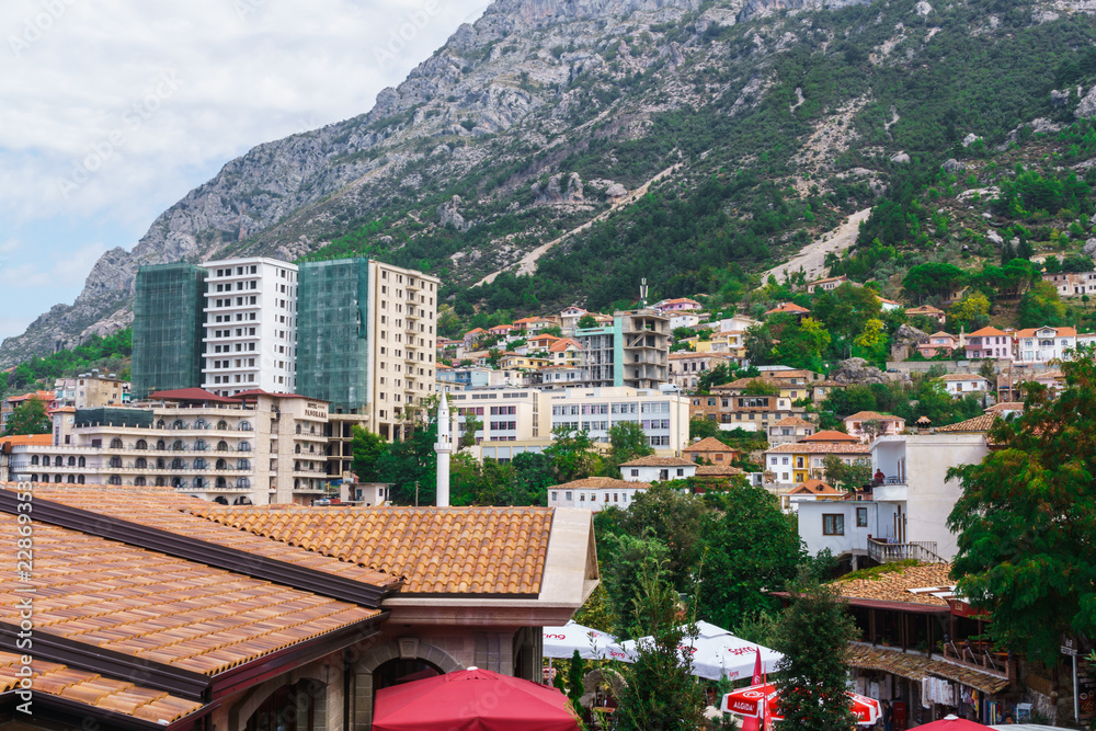 KRUJA, ALBANIA -September 2018: view of the city, the city of the birth of the national hero Scanderbeg.