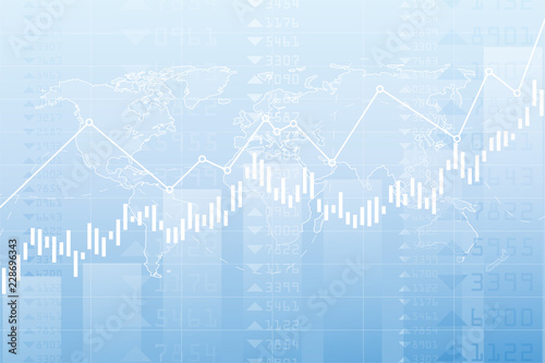 Business candle stick graph chart of stock market investment trading on background design. Stock market graph . Vector illustration