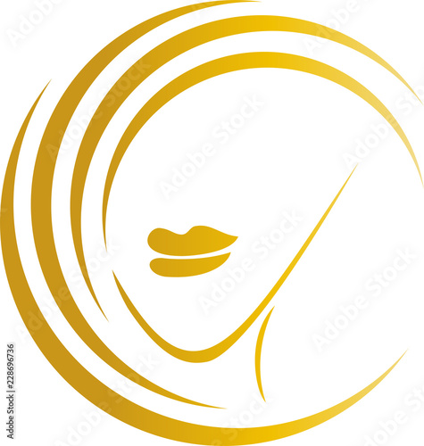 Frau, Gesicht und Haare, Friseur Logo