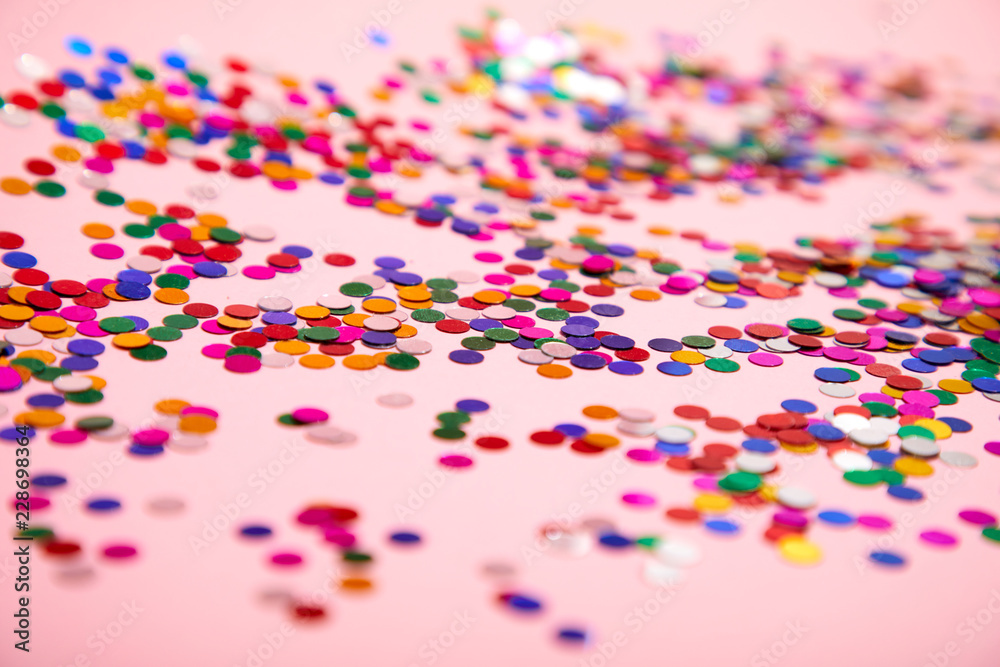 holiday ribbons and confetti