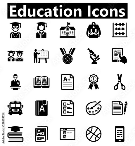 Education Icon Set - 2 (Black Series) photo