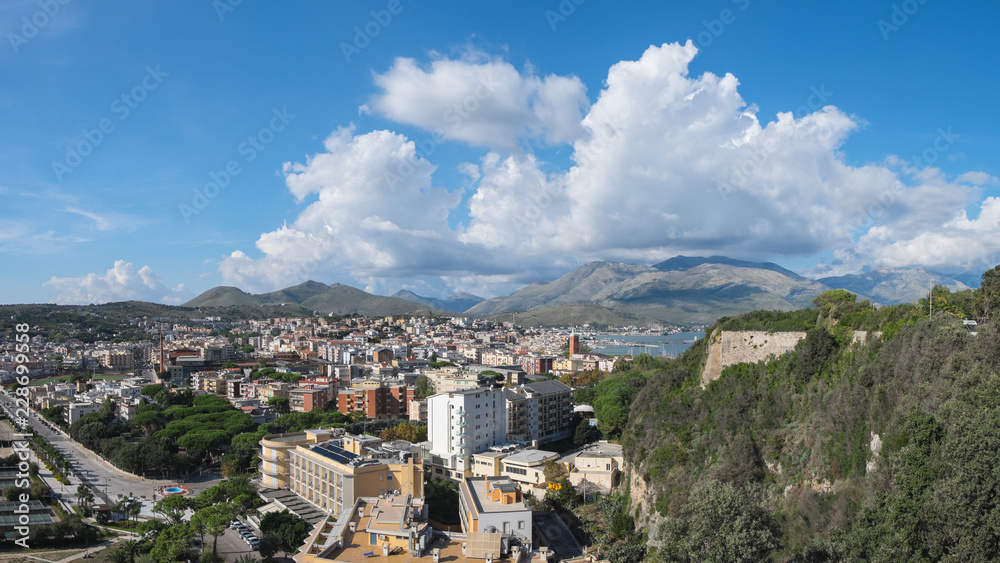 The panoramic view of modern part of Gaeta town - an ancient town in Lazio