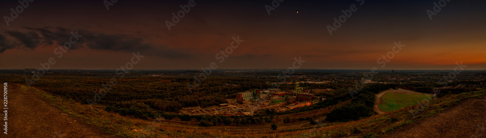 View in the Ruhr Area in the Moonlight