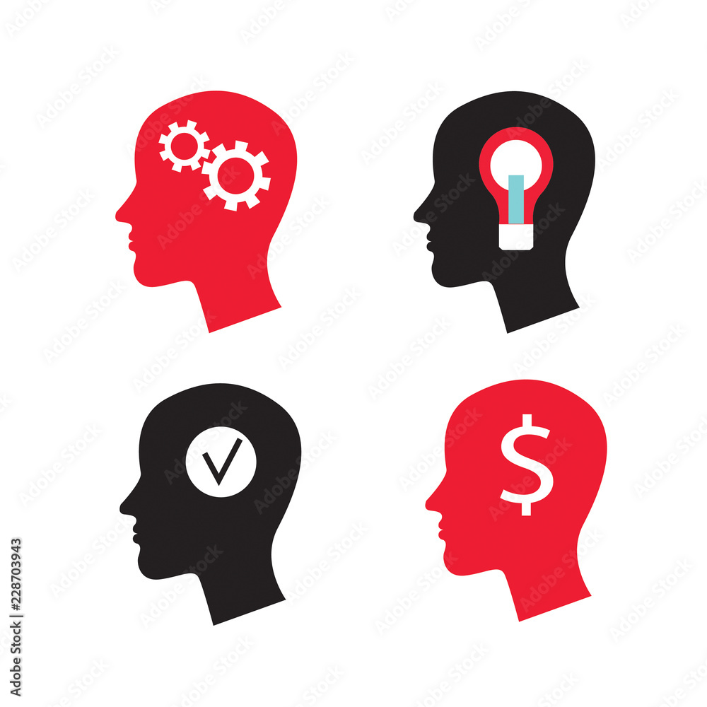 Infographic elements head profile, brain storming, bright ideas and etc. Vector illustration Infographic elements head profile, brain storming, bright ideas and etc. Vector illustration