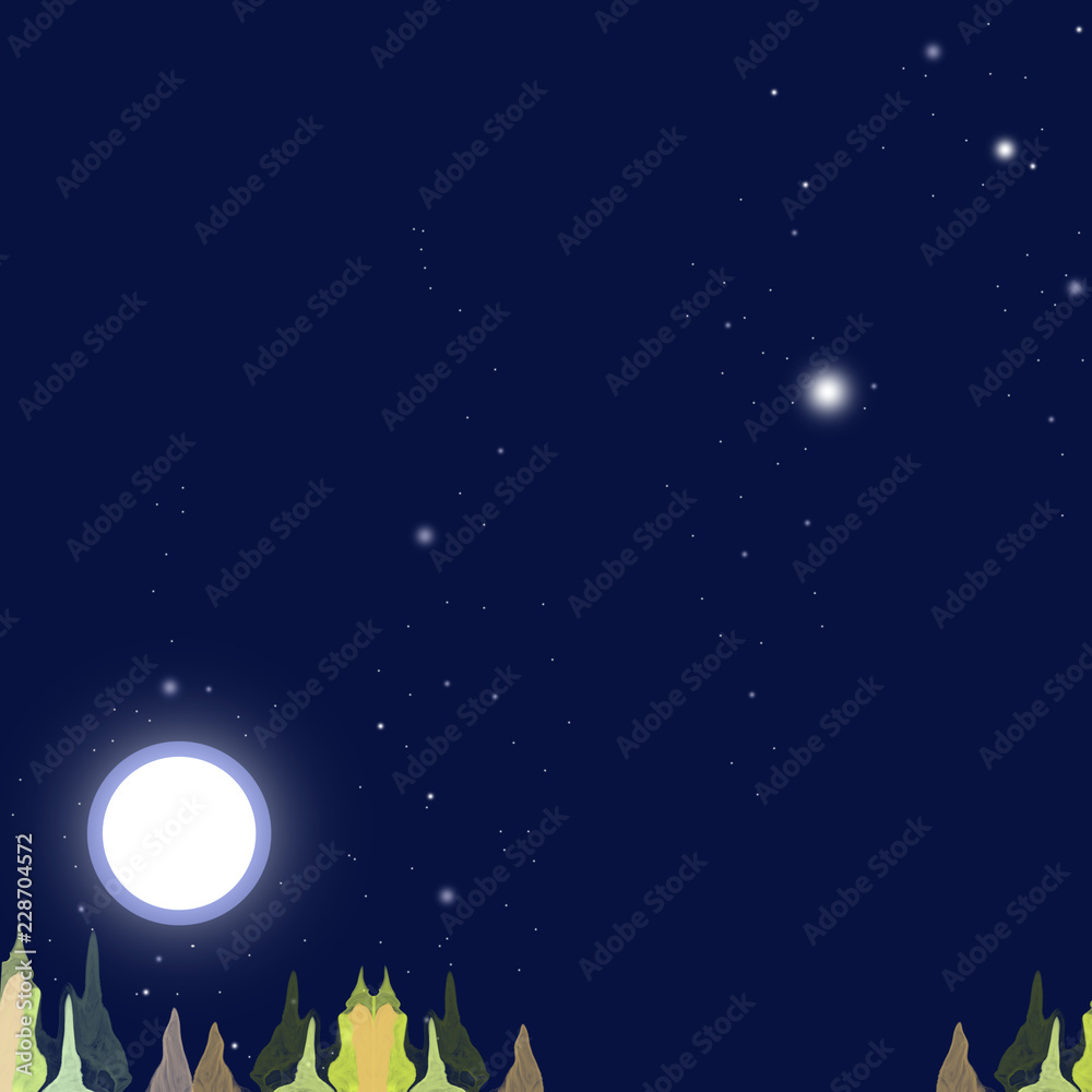 Fototapeta premium night sky with stars and moon