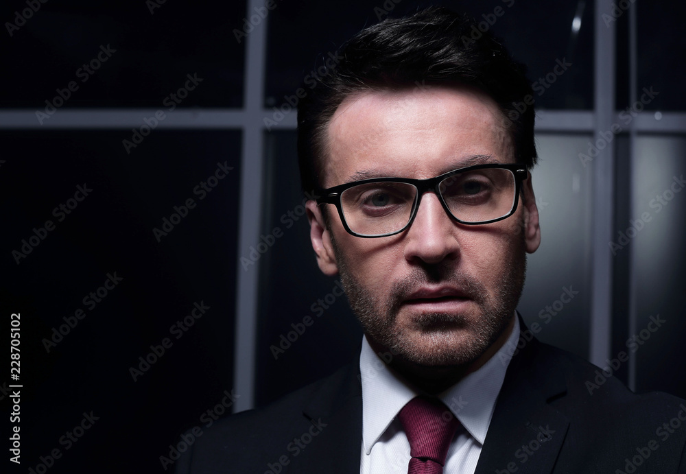 close up.the face of modern business men close up.the face of modern business men