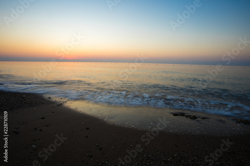 Beautiful sea landscape. Sunrise at the sea