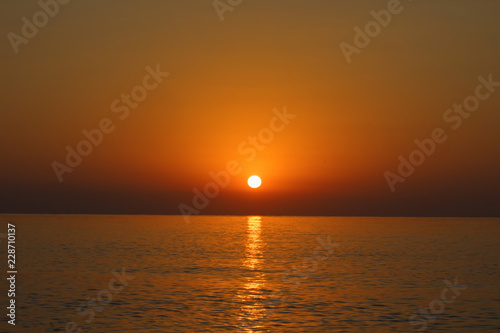 Beautiful sea landscape. Sunrise at the sea
