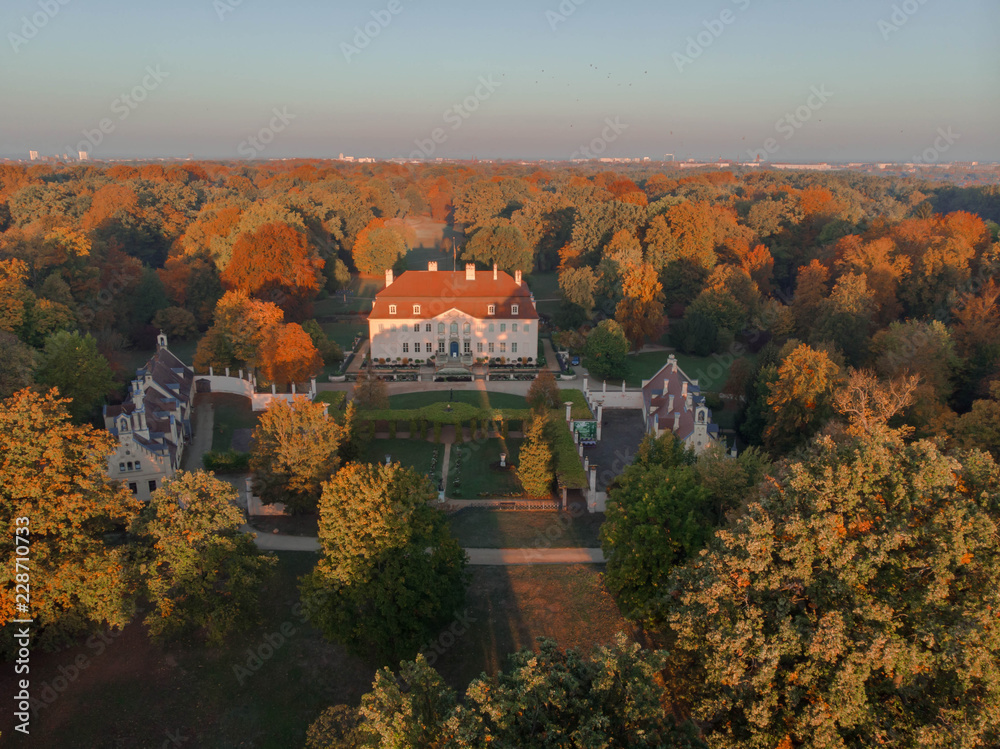 Castle Cottbus Fürst Pücker Park sunset autumn