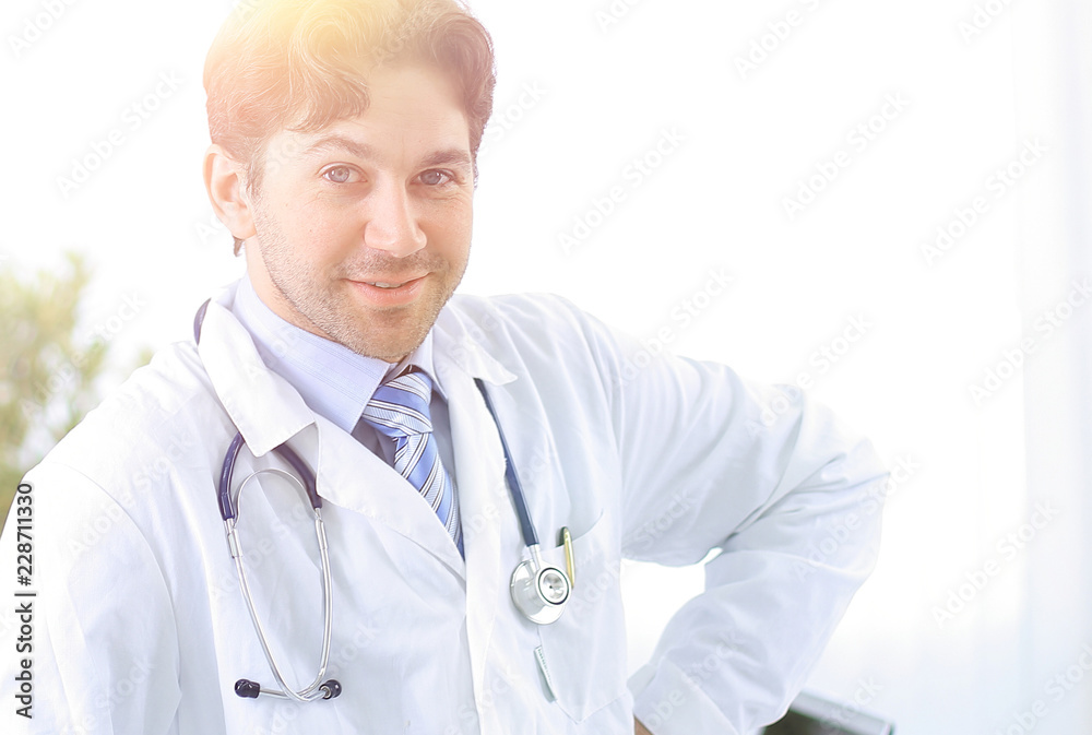 portrait of a confident therapist on a light background portrait of a confident therapist on a light background