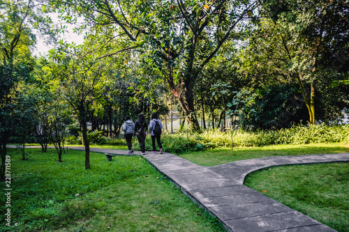 Park beside the lake in xiqiao mountain destination in foshan city china photo