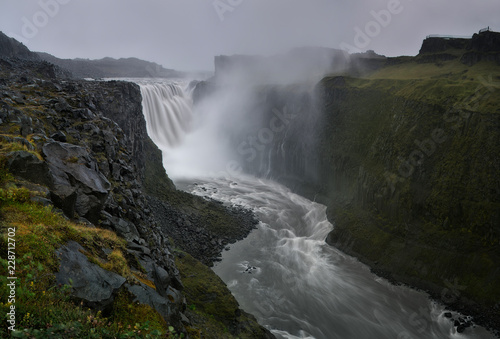 Beautiful Dettifoss waterfall in Iceland in summer