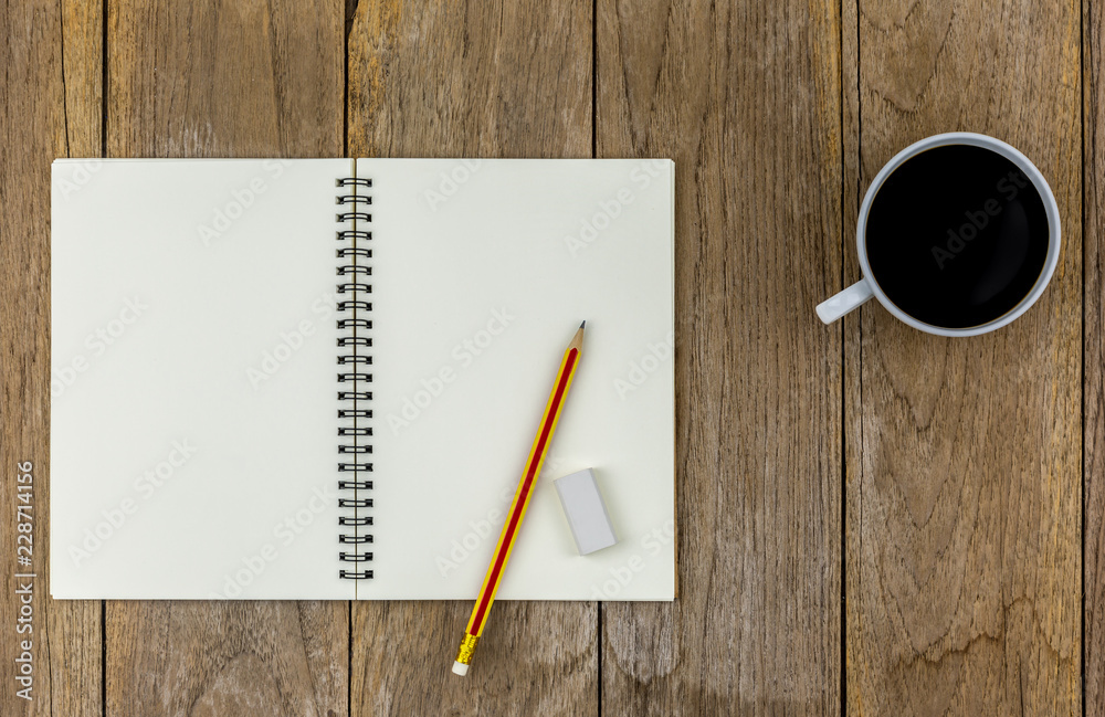 blank notebook Top view blank notebook Top view