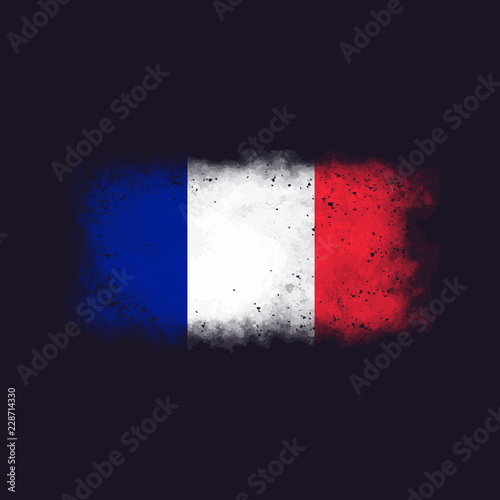 Grunge French flag.Vector flag of France.