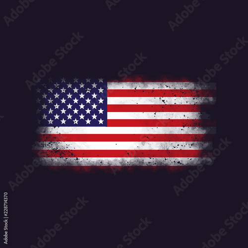 Grunge American flag.Vector flag of USA.