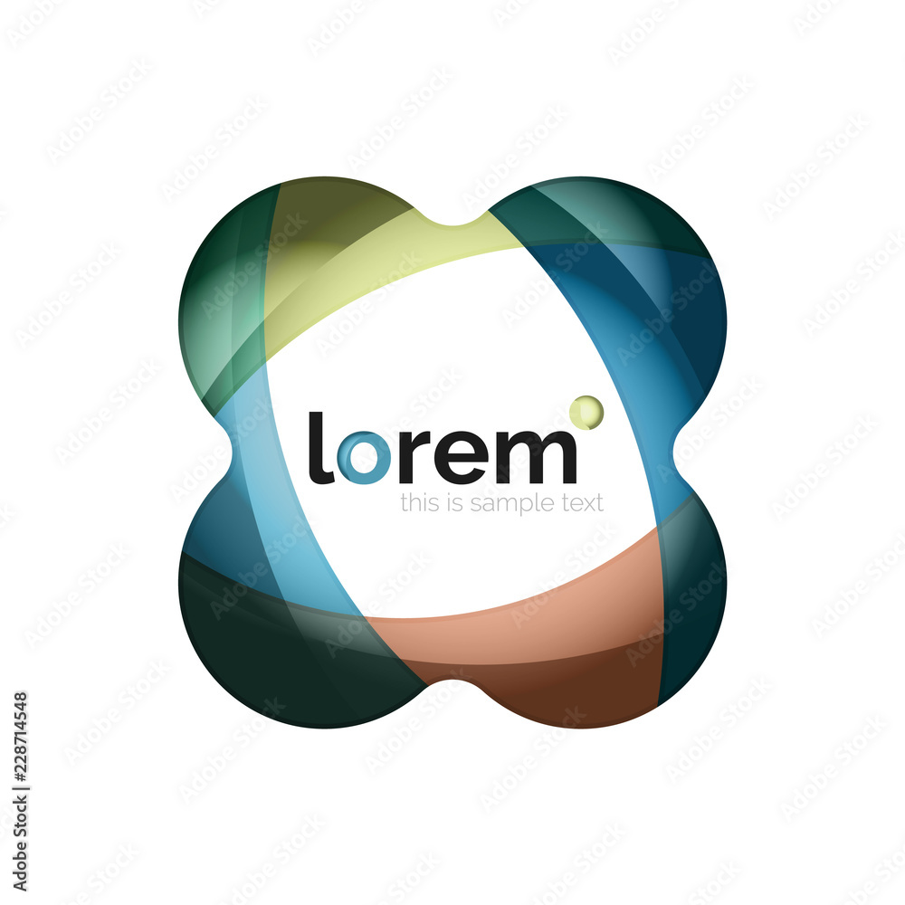 Abstract geometric logo design, overlapping shapes Abstract geometric logo design, overlapping shapes