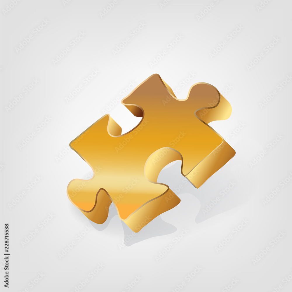 Golden piece of puzzle vector Golden piece of puzzle vector