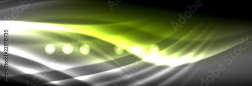 Liquid neon flowing waves, glowing light lines background
