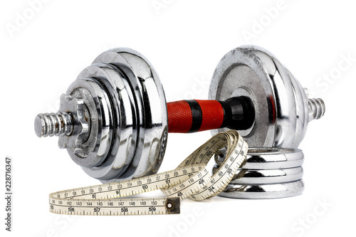 Dumbbell with measuring tape