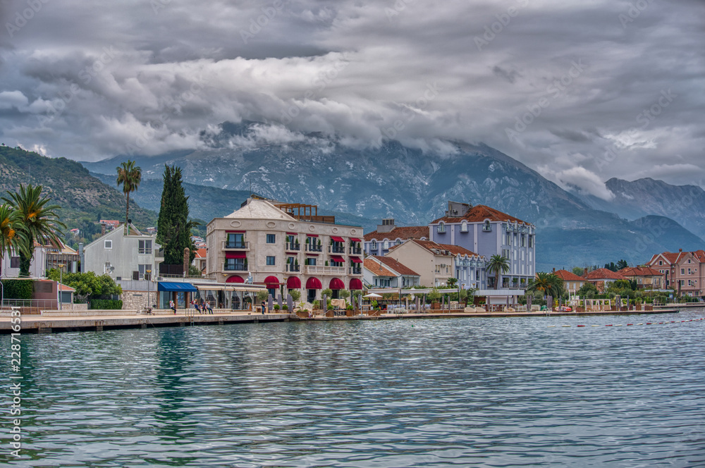 town of Tivat from the sea