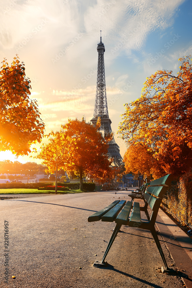 Eiffel Tower in autumn