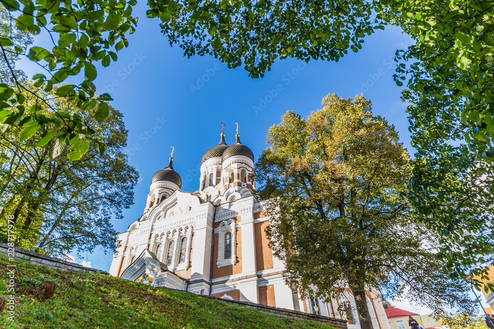 Alexander Nevski cathedral  on top of Toompea hill tin the old town of Tallinn in Estonia