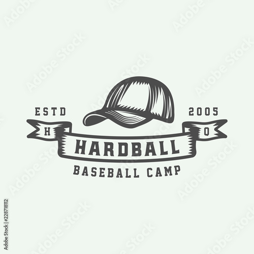 Vintage baseball sport logo, emblem, badge, mark, label. 