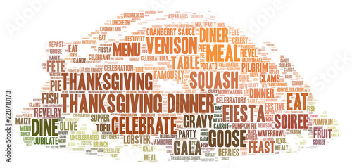 Thanksgiving word cloud concept photo