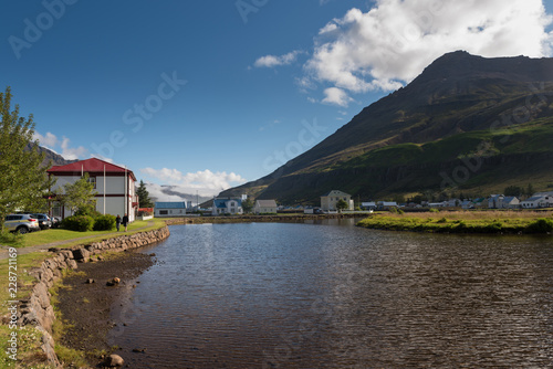 Iceland (Summer), homes at enchanting fjord of Seydisfjordur