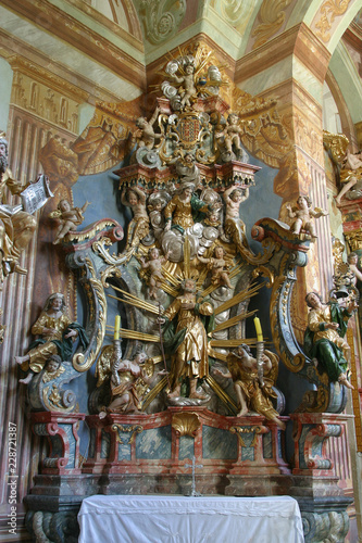 Saint Joseph altar in the Baroque Church of Our Lady of the Snow in Belec, Croatia photo