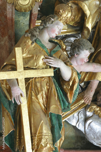 Saint Helena statue on the altar in the Baroque Church of Our Lady of the Snow in Belec, Croatia  photo