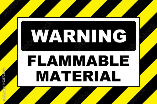 flammable material warning sign placard board 