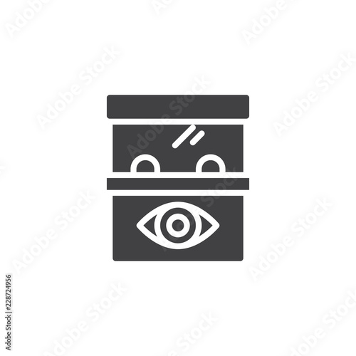 Ophthalmic lenses glass display vector icon. filled flat sign for mobile concept and web design. Optical shop showcase simple solid icon. Symbol, logo illustration. Pixel perfect vector graphics