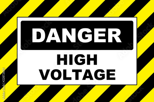 danger high voltage warning sign placard board