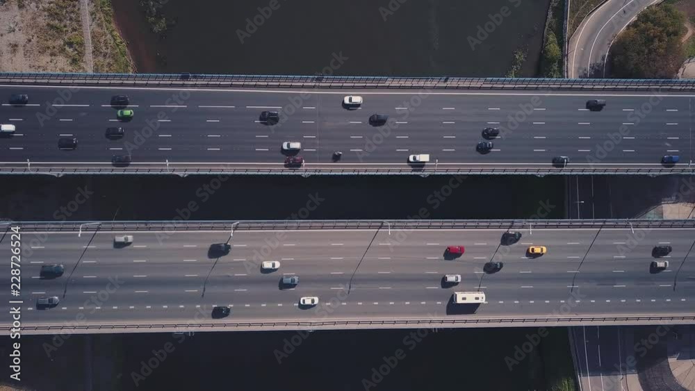top view of the road junction in the city top view of the road junction in the city
