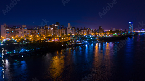 Aerial shot over Rosario City at night  © Ari