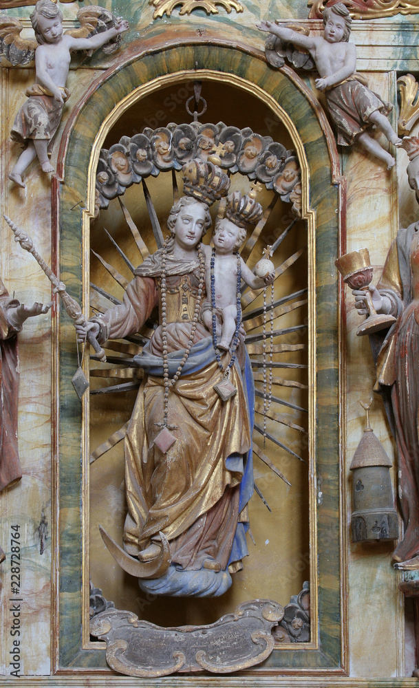 Obraz premium Our Lady altar in the chapel of St. Wolfgang in Vukovoj, Croatia 