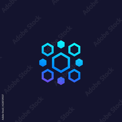 nanoparticles, nanotech vector logo