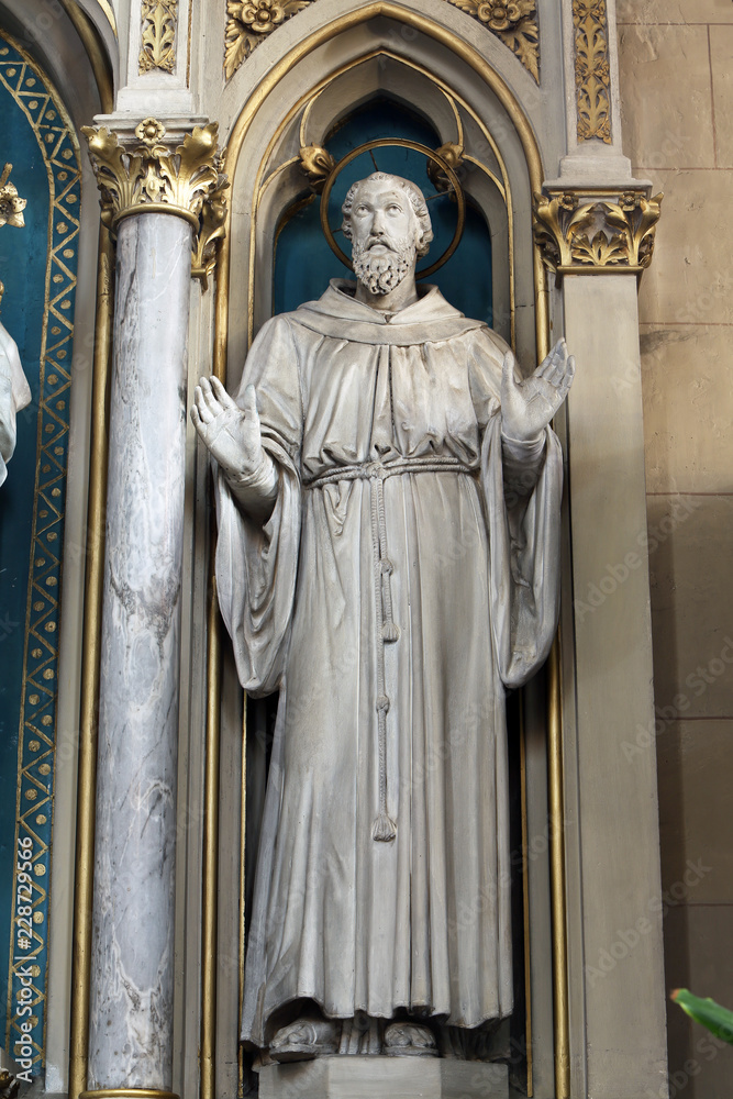 Saint Francis, altar of St. Joseph in Zagreb cathedral dedicated to the Assumption of Mary