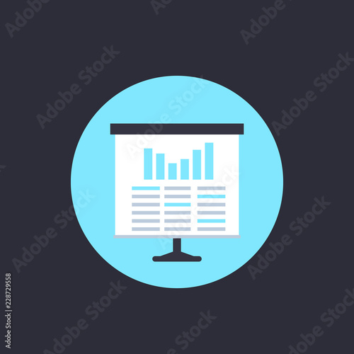 Presentation icon, vector