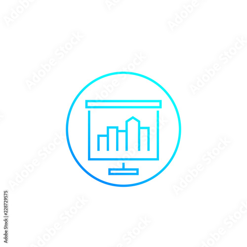 Presentation vector line icon