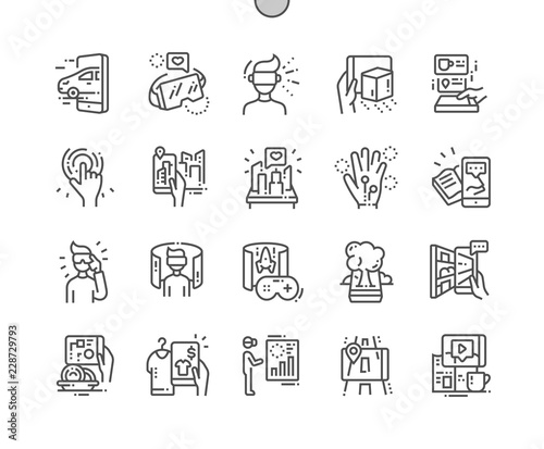 Augmented Reality Well-crafted Pixel Perfect Vector Thin Line Icons 30 2x Grid for Web Graphics and Apps. Simple Minimal Pictogram